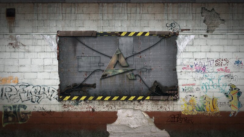 graffiti-covered industrial wall