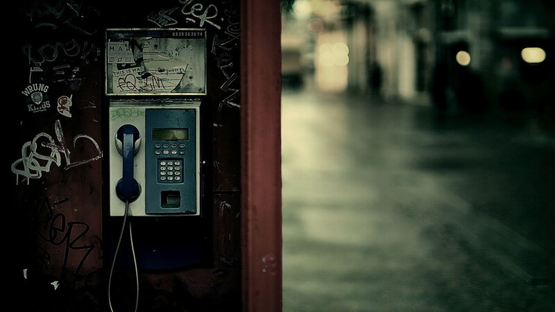 Graffiti-covered Payphone — Black