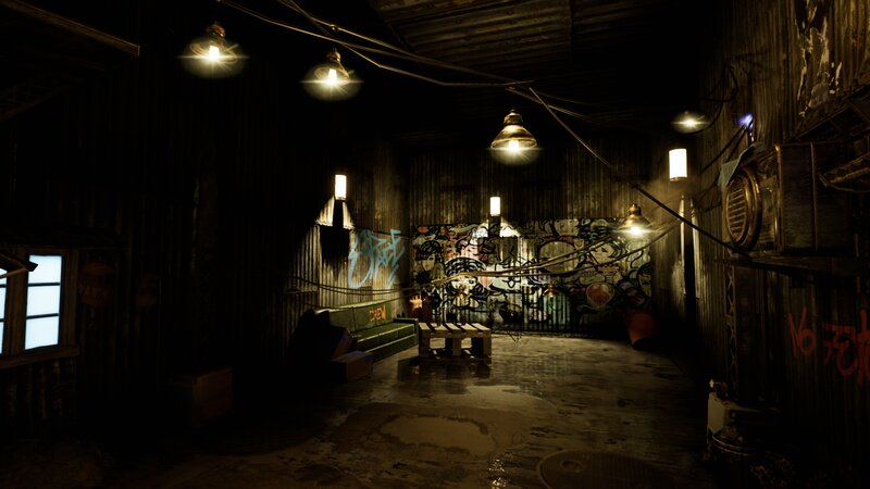 Graffiti-covered Room — Black, Dark