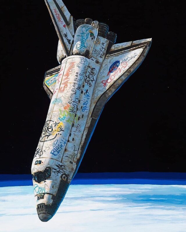 Graffiti-covered Space Shuttle