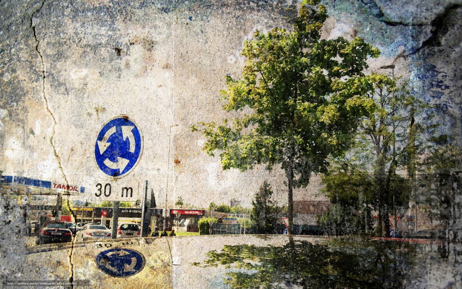 graffiti-covered street scene