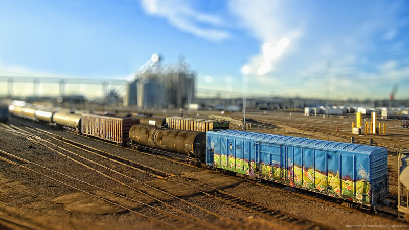 Graffiti-covered Train Car — Blue