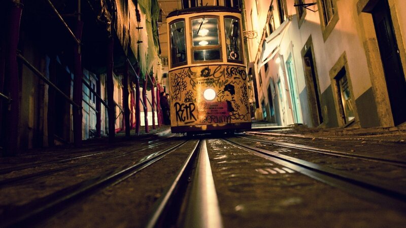 Graffiti-covered Tram