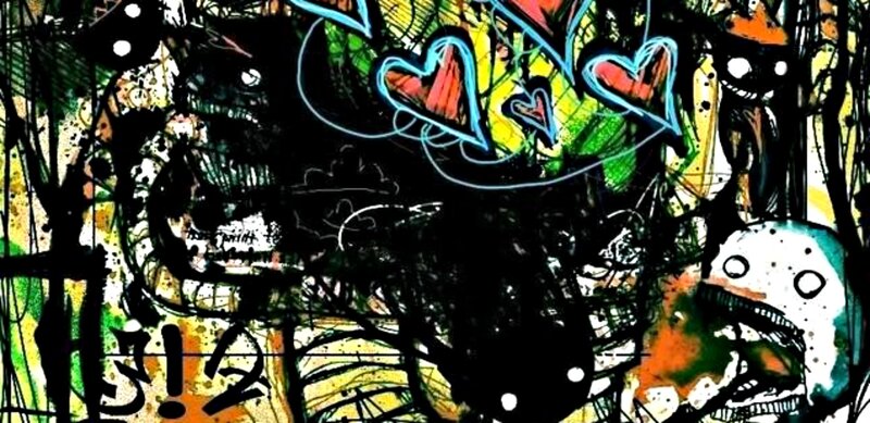 Graffiti-covered Wall — Black, Chaotic