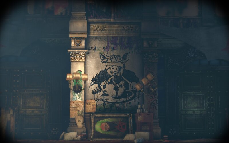 Graffiti-covered Wall — Black, Dark, Gritty