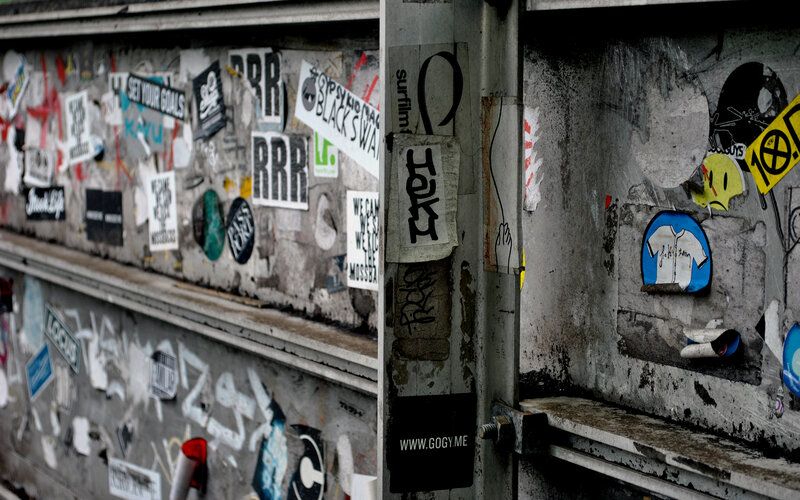 Graffiti-covered Wall — Gray