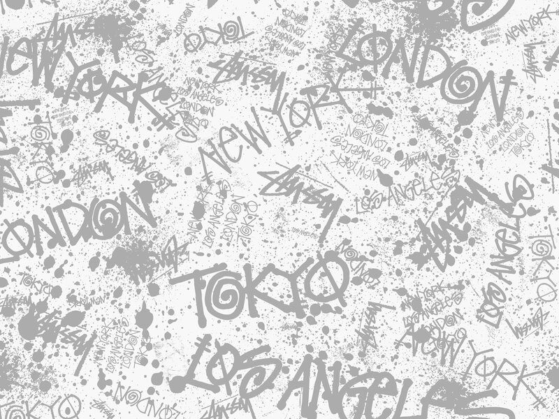 Graffiti-covered Wall — Gray, Urban, Illustration