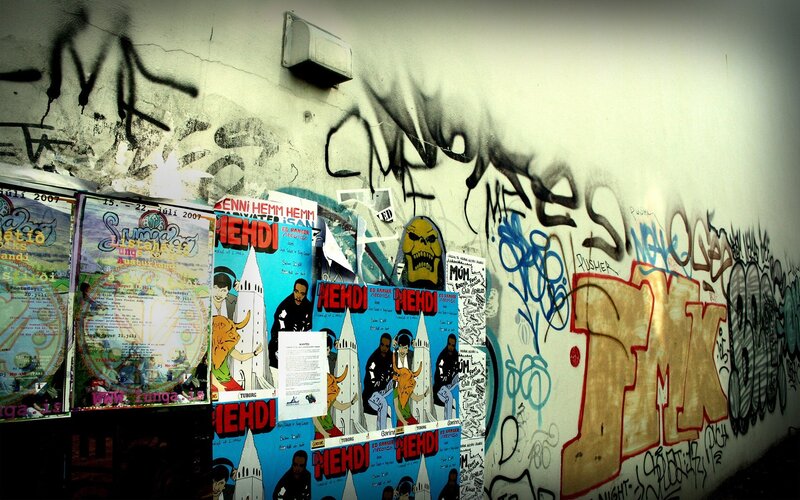 Graffiti-covered Wall — White