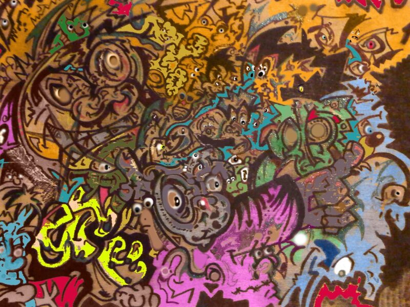 Graffiti-covered Wall — Yellow