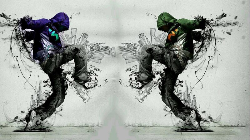 graffiti dancers in motion