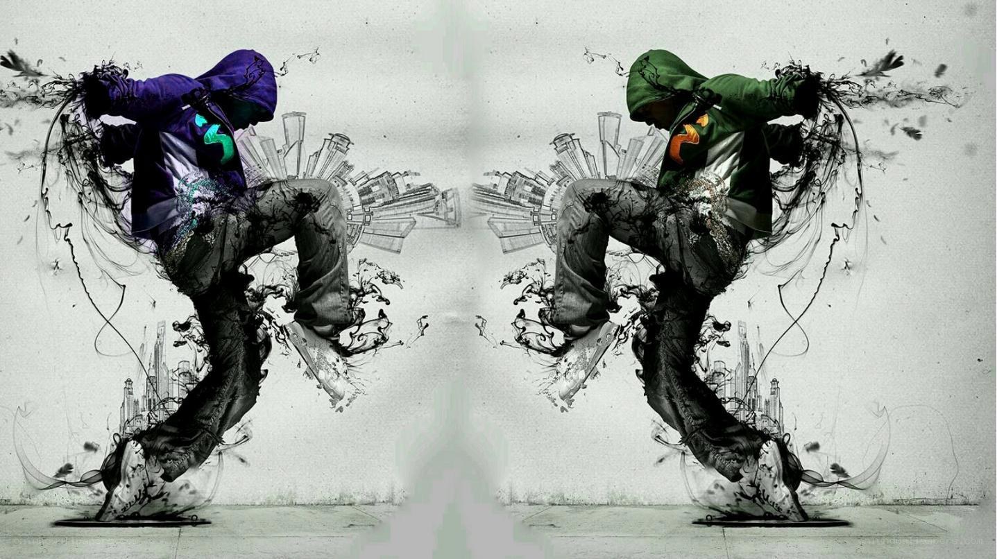 graffiti dancers in motion