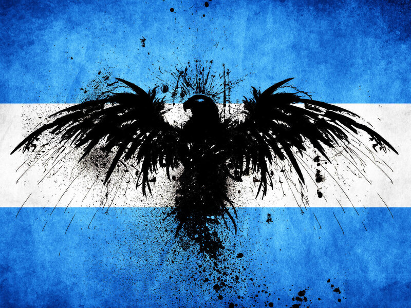 graffiti eagle on flag