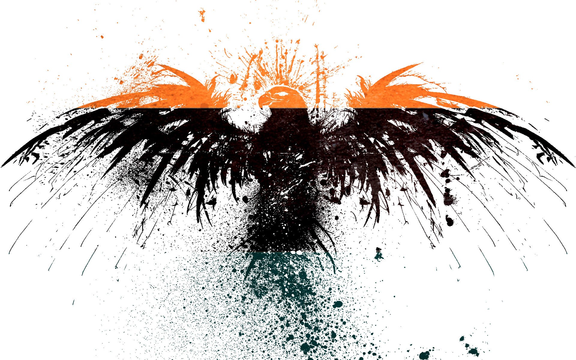 graffiti eagle with flag colors