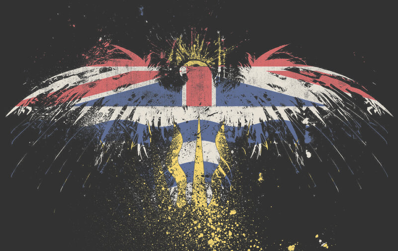 graffiti eagle with flag design