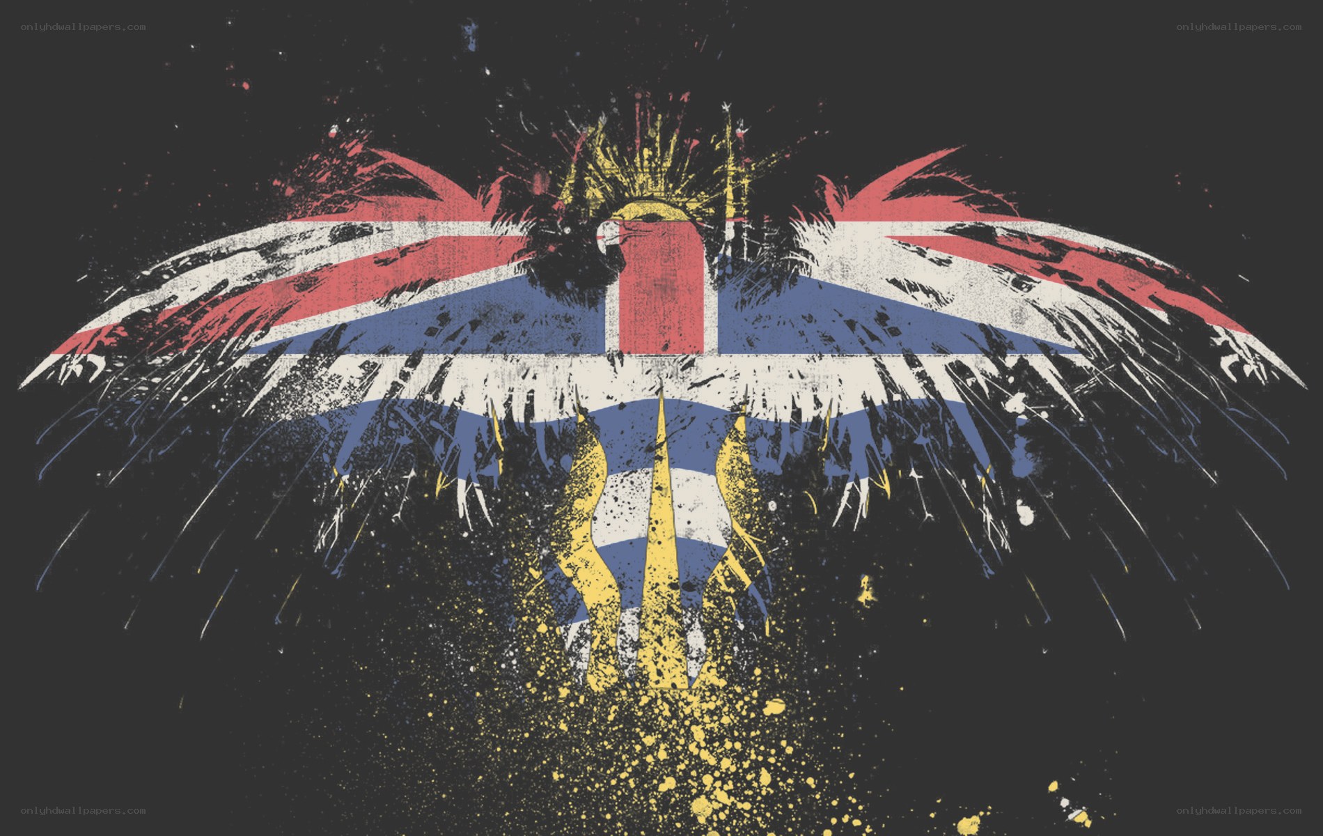 graffiti eagle with flag design