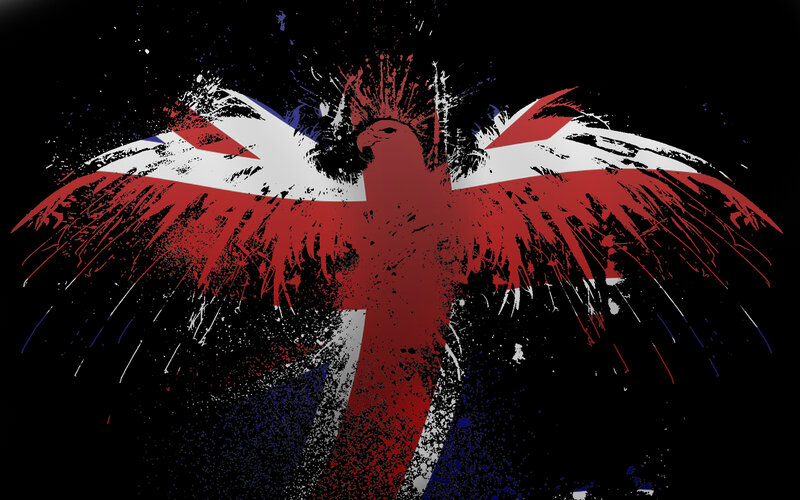 graffiti eagle with flag design