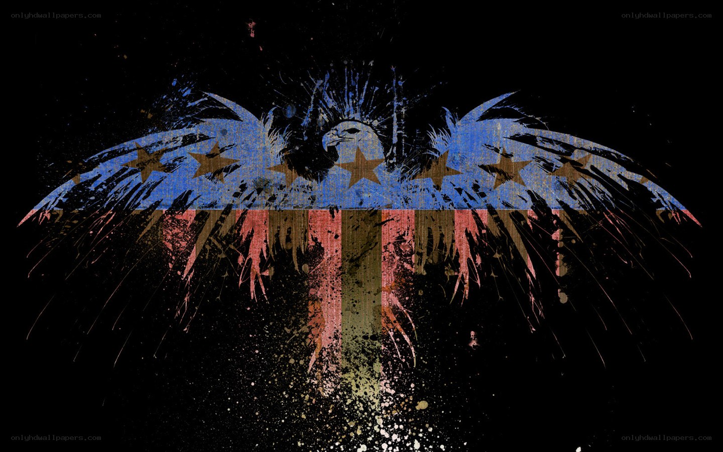 graffiti eagle with flag design
