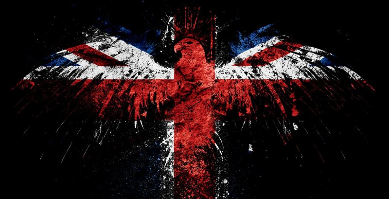 Graffiti Eagle with Flag — Red, Dark