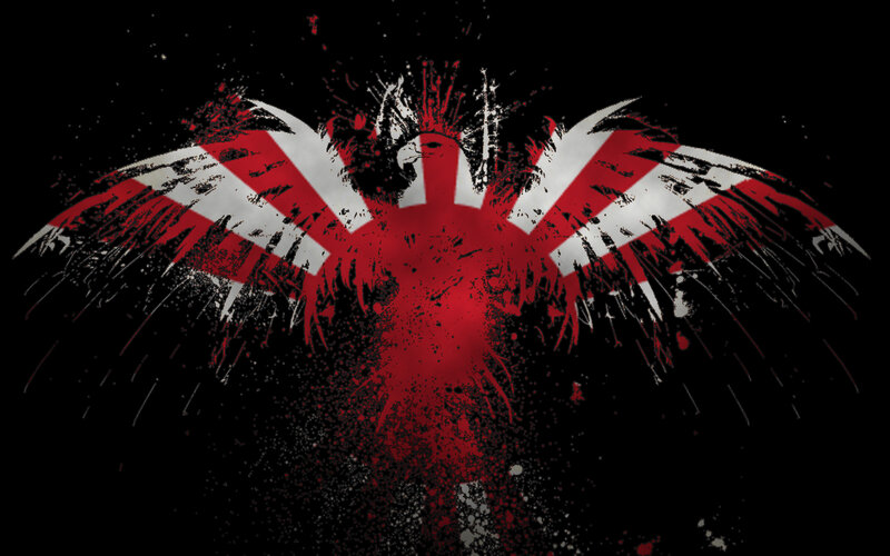 graffiti eagle with flag