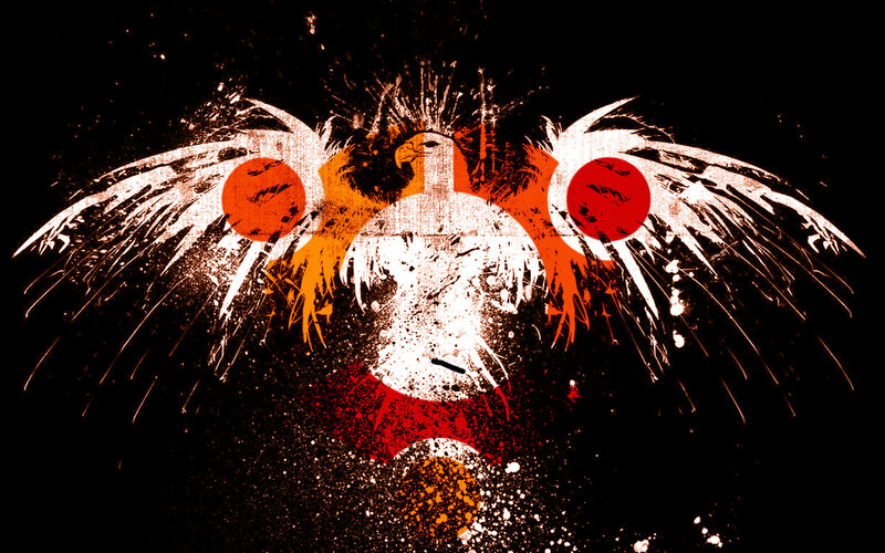 graffiti eagle with red circles