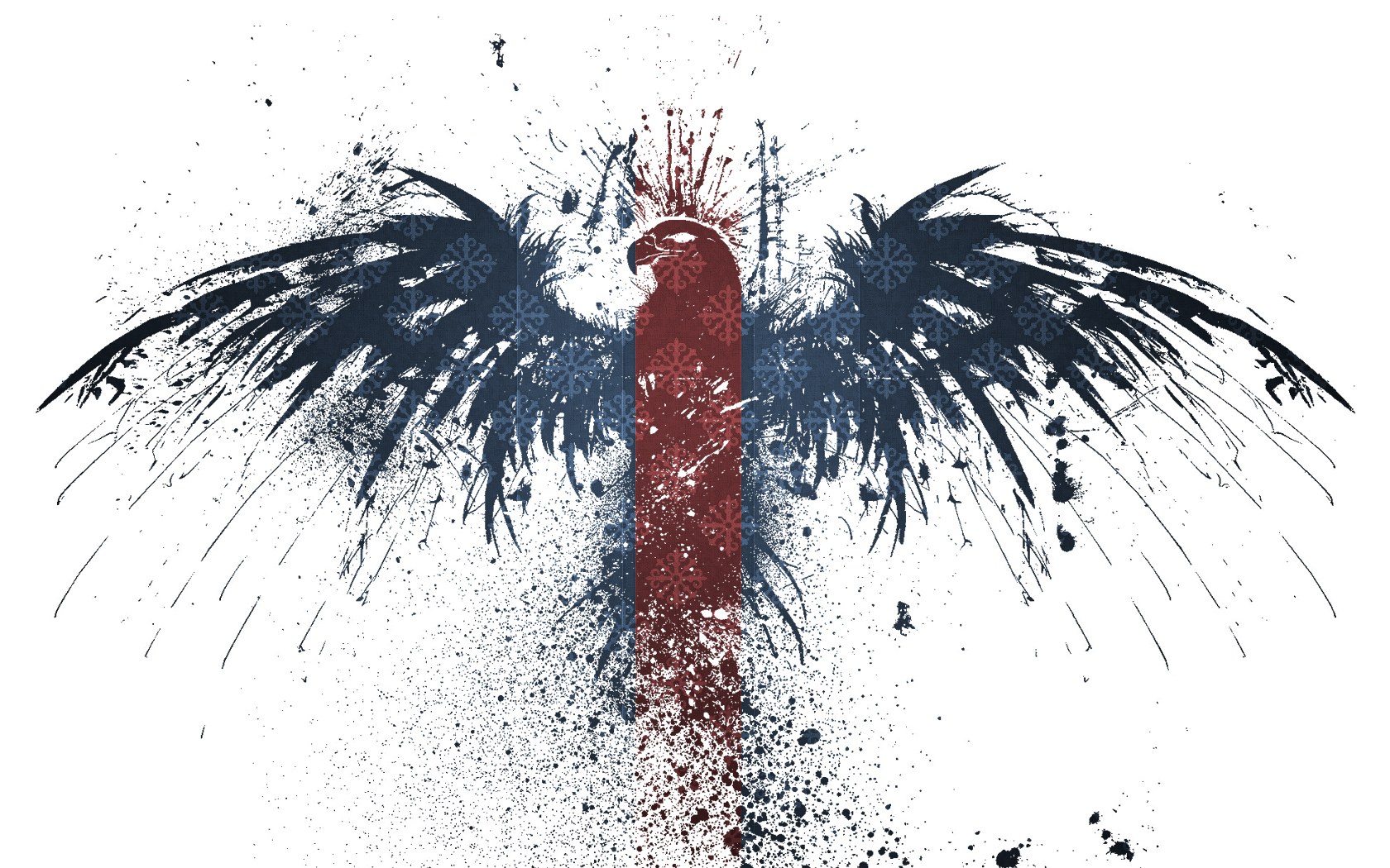 graffiti eagle with red stripe