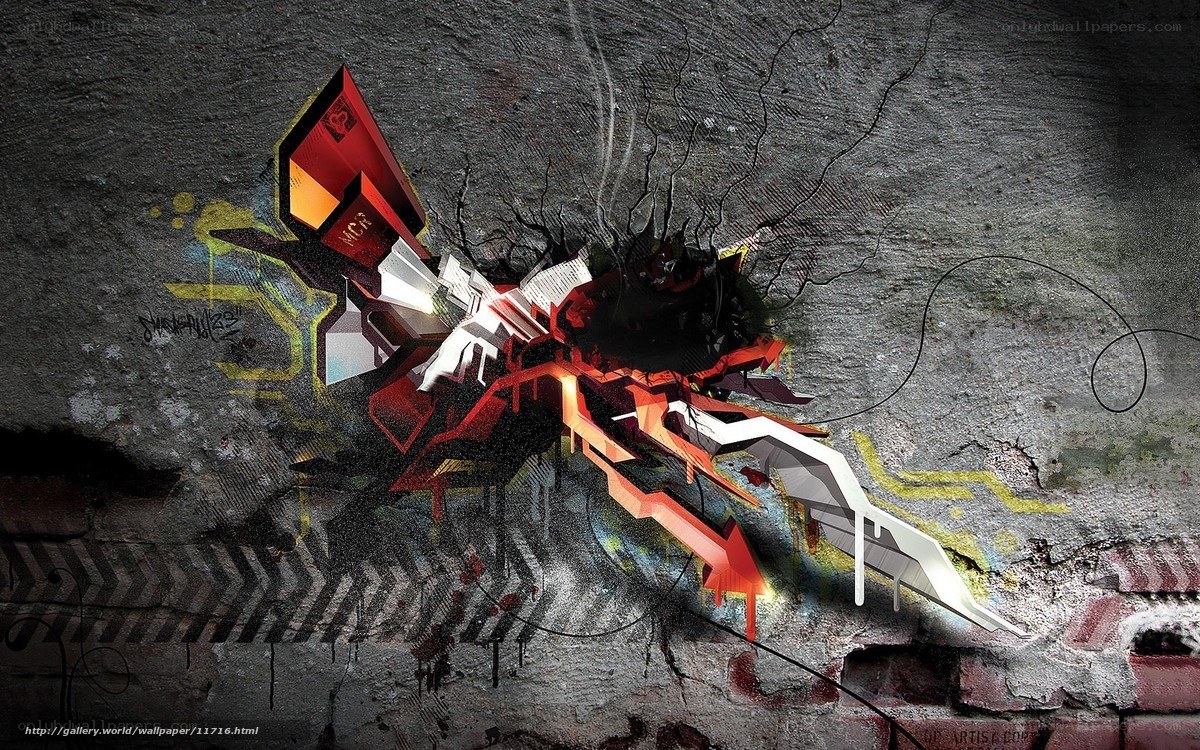 graffiti explosion on concrete