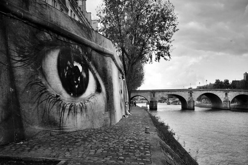 Graffiti Eye on Wall