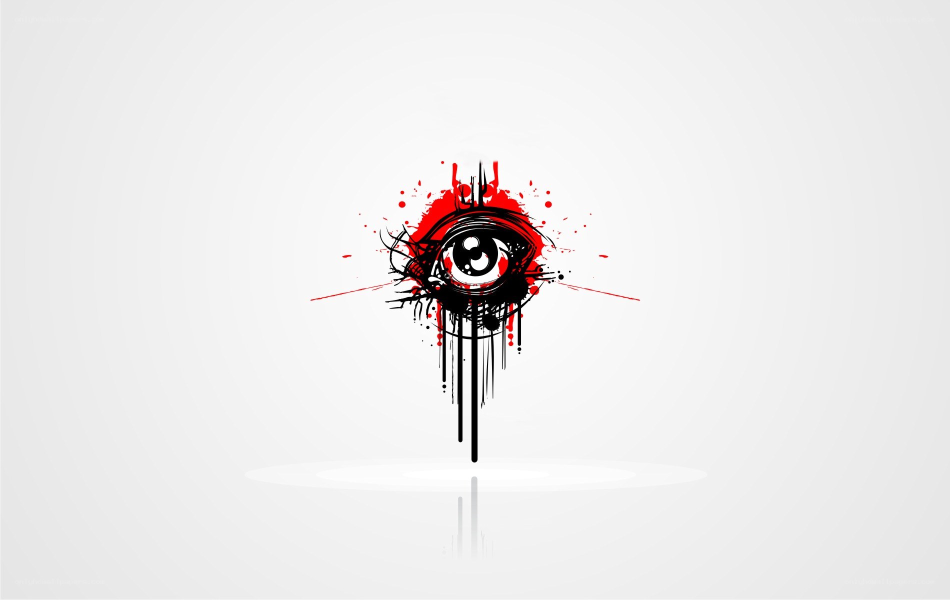 graffiti eye with blood splatter