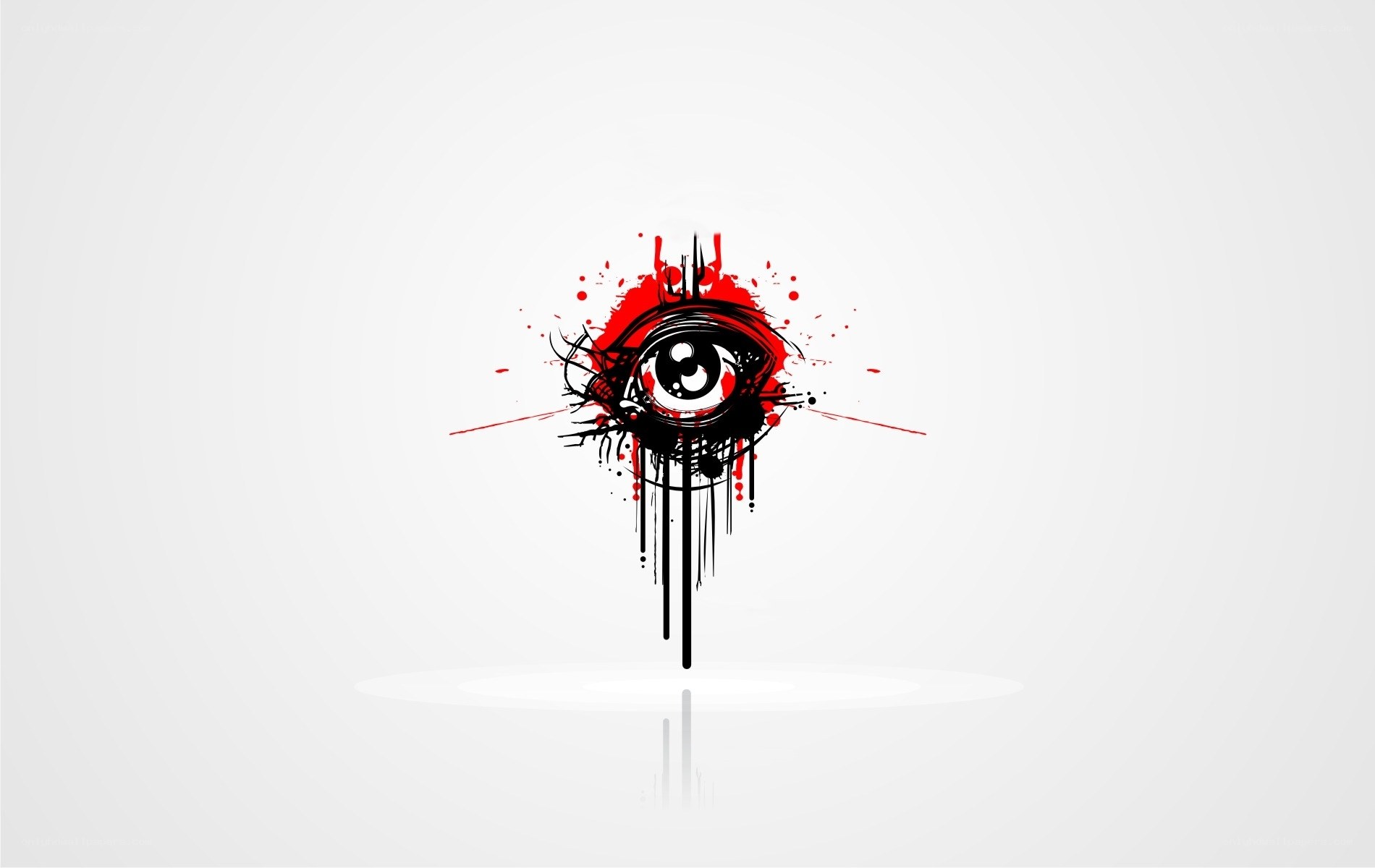 graffiti eye with blood splatter