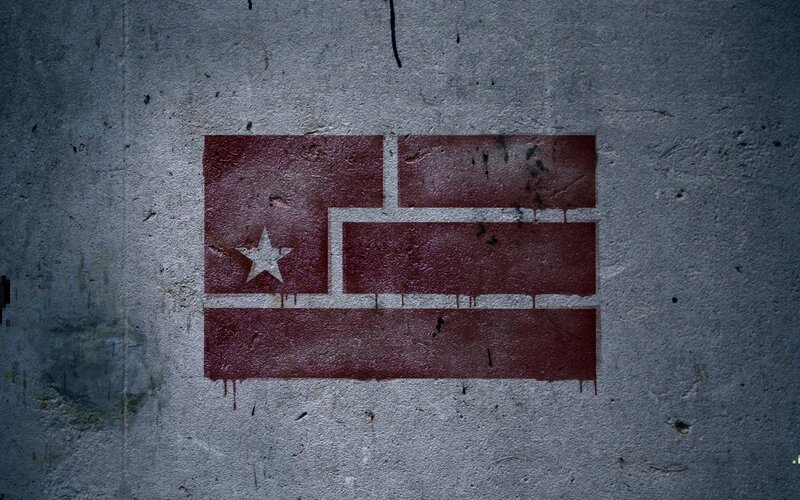 Graffiti Flag on Wall
