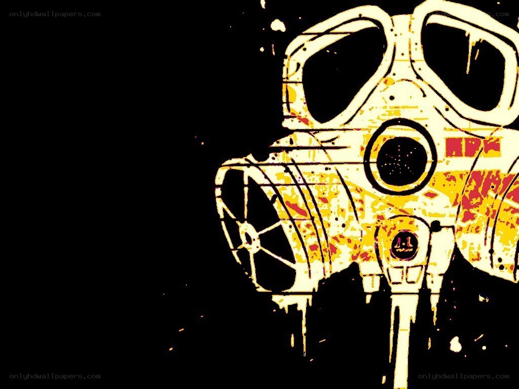 graffiti gas mask art