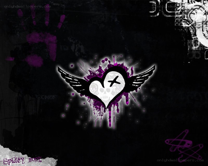 graffiti heart with wings