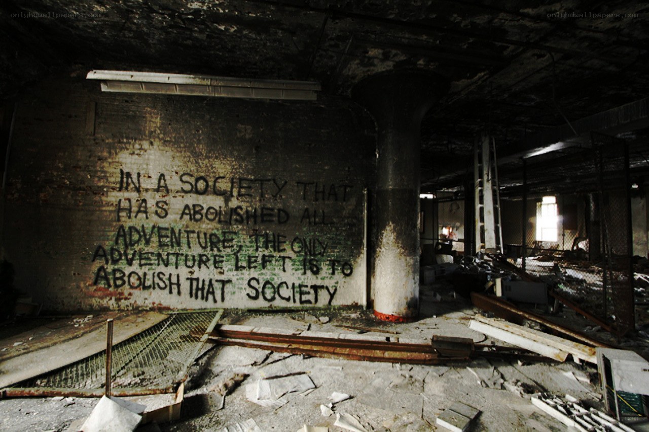 graffiti in abandoned building