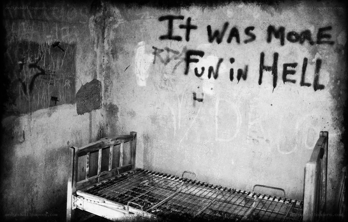Graffiti in an abandoned room