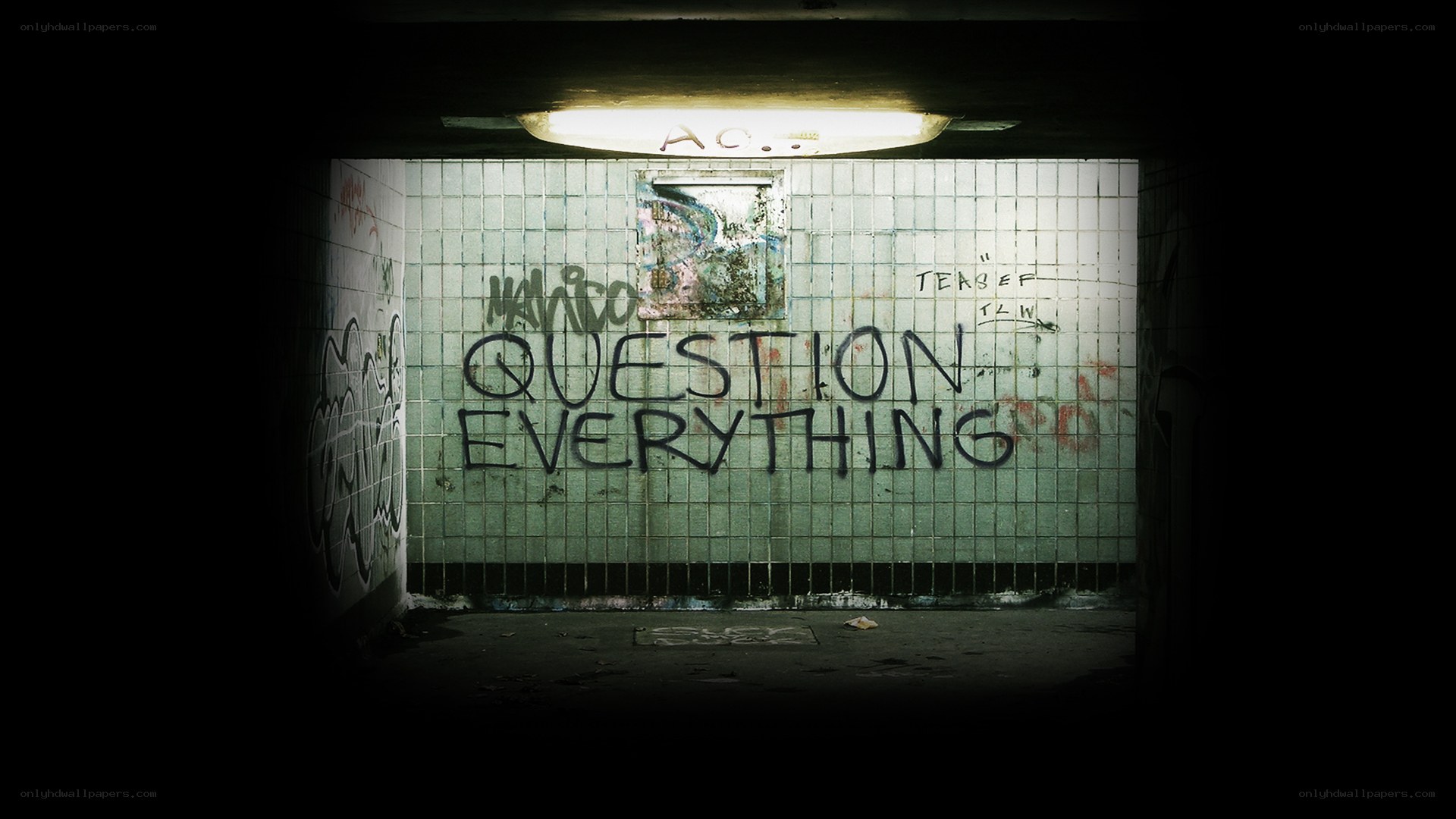 Graffiti in an underground tunnel