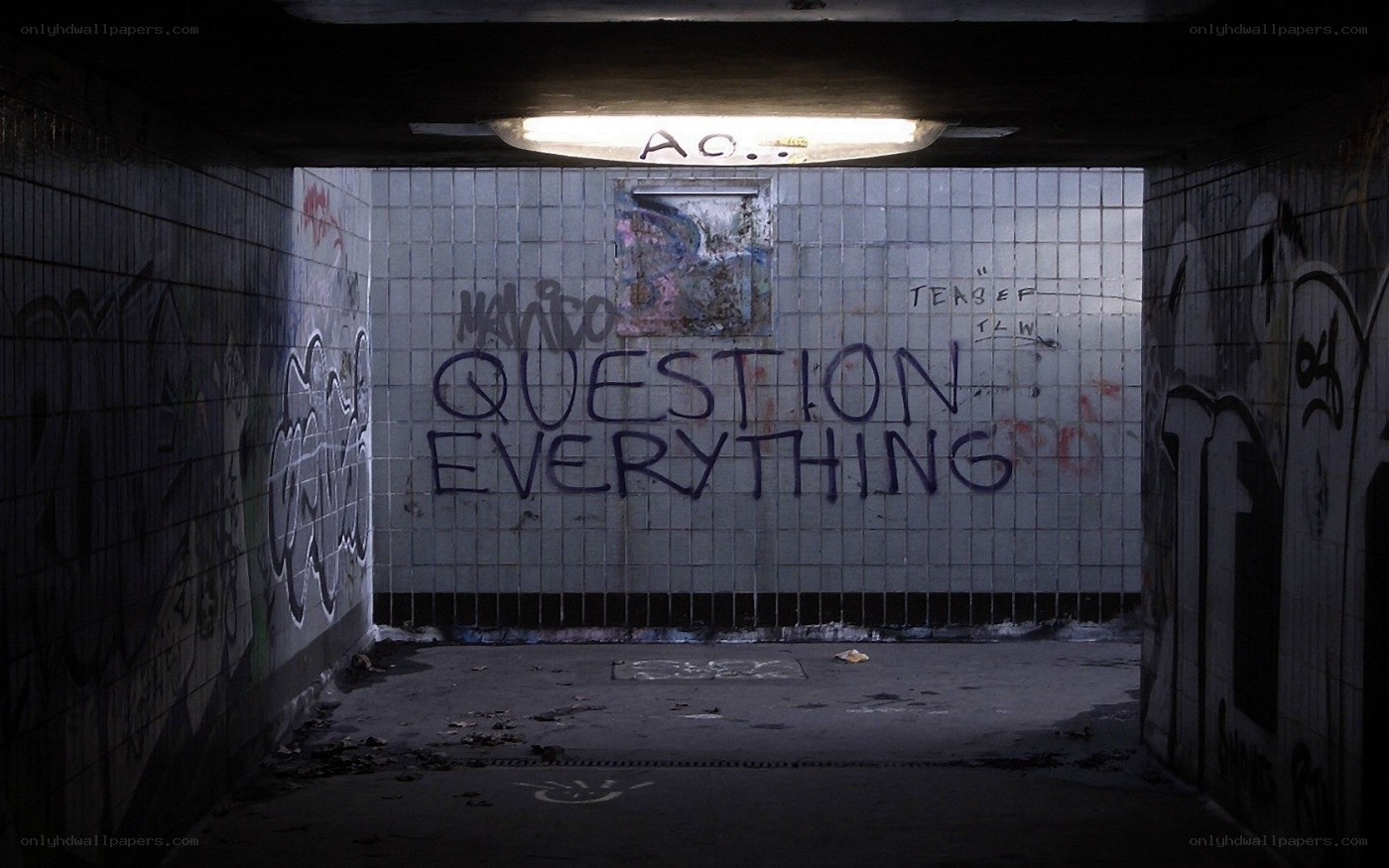 graffiti in an underground tunnel