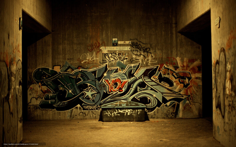 graffiti in concrete tunnel