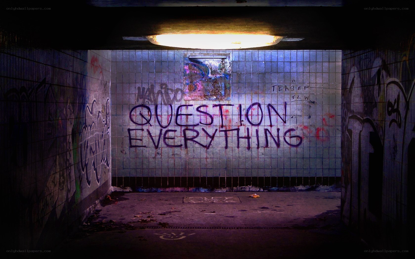 graffiti in underground tunnel