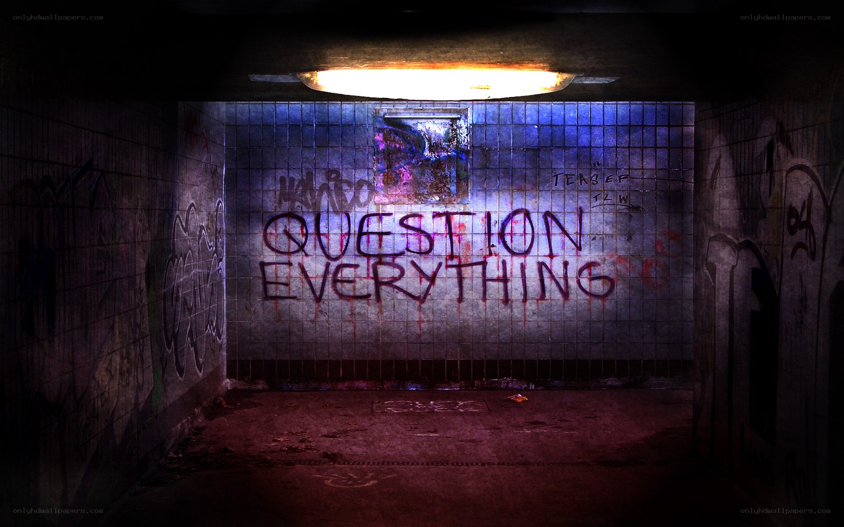 graffiti in underground tunnel