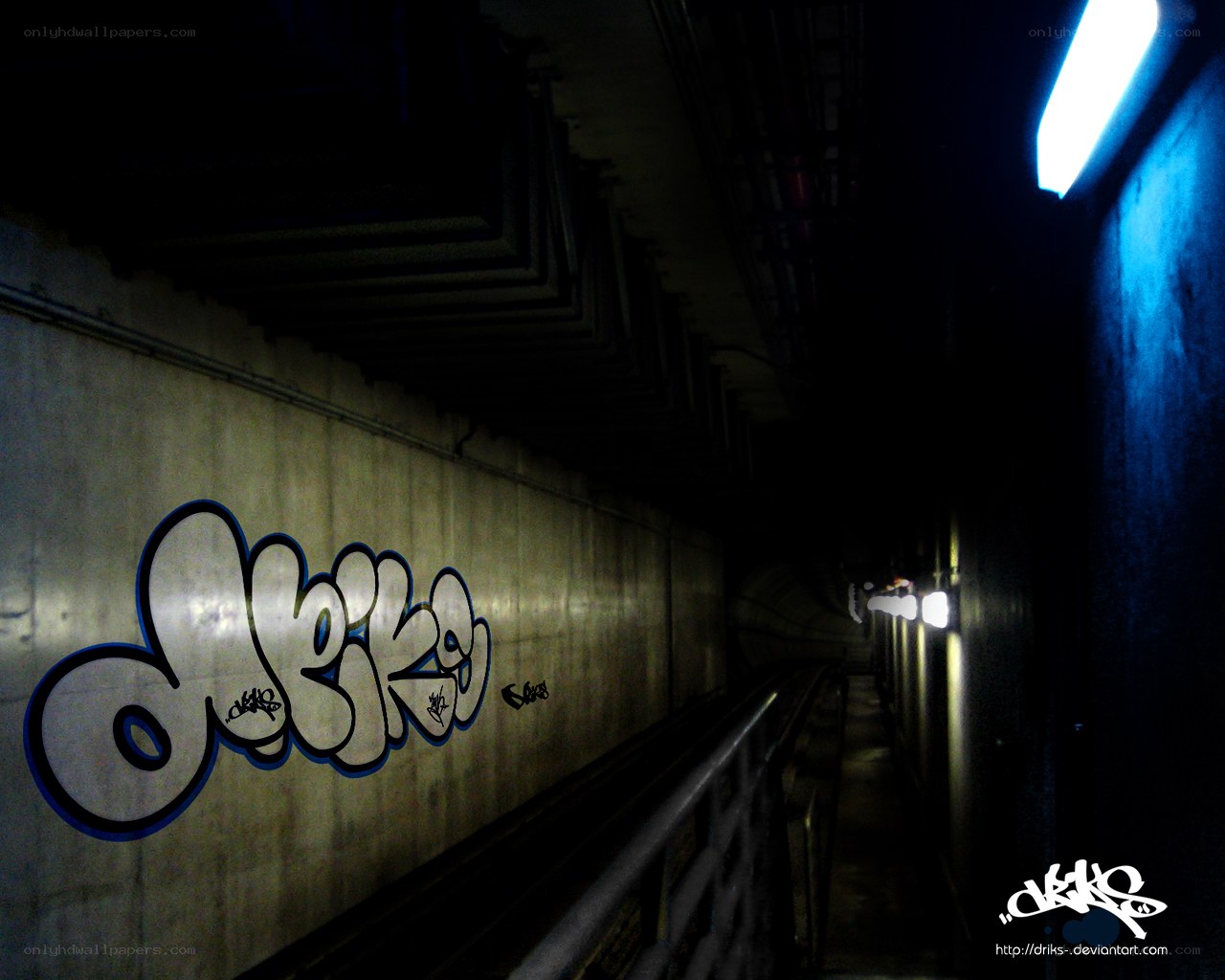 graffiti in underground tunnel