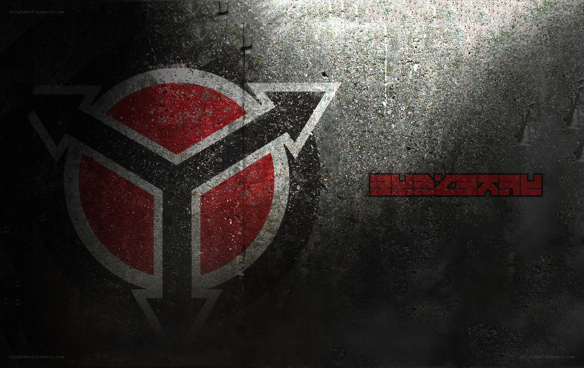 graffiti logo on concrete wall