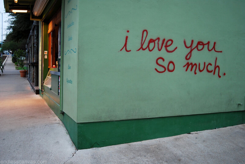 graffiti love message on wall