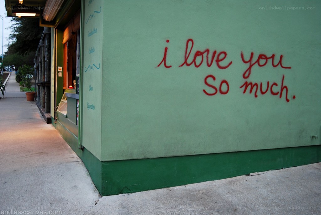 graffiti love message on wall