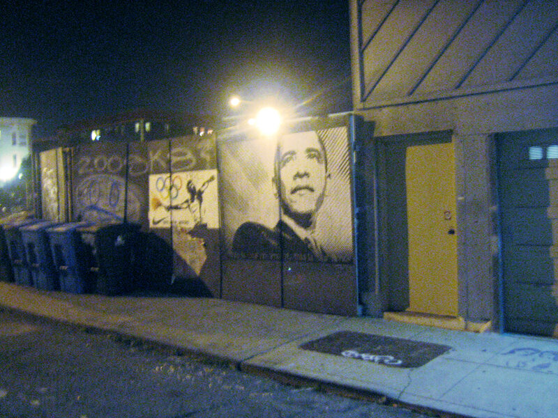 graffiti mural at night