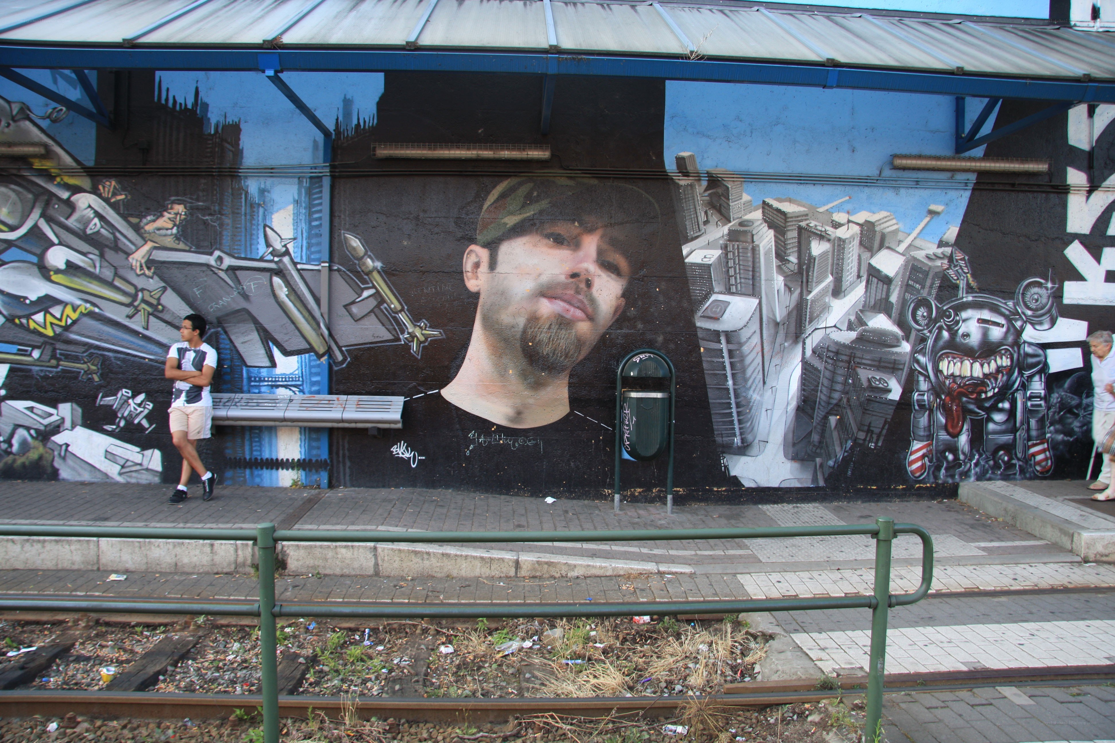 graffiti mural at train station