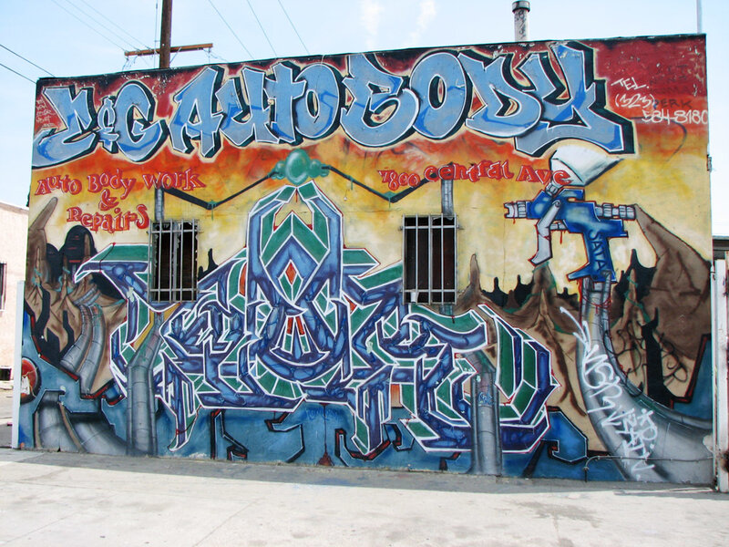 graffiti mural for auto body shop