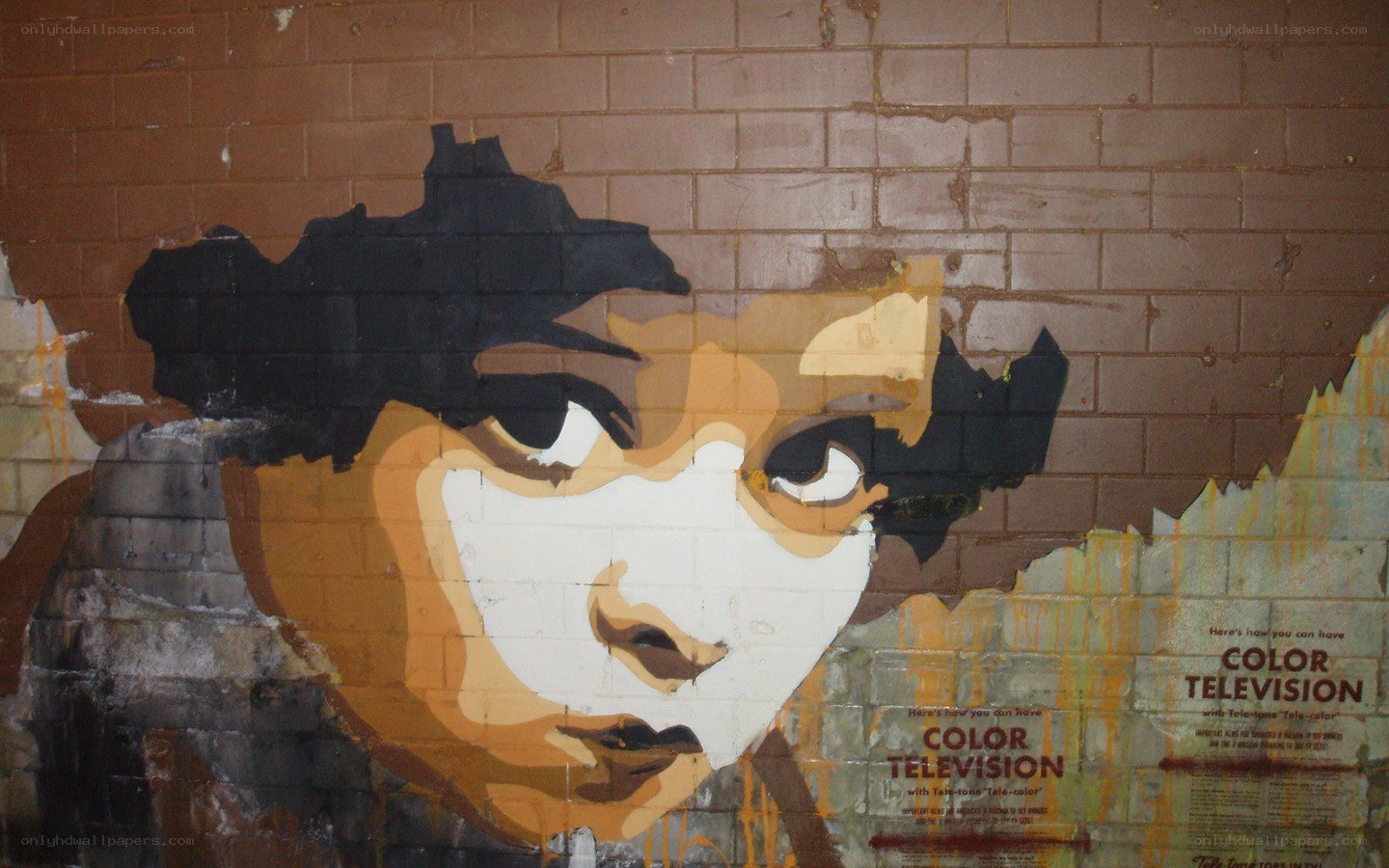 graffiti mural of a face