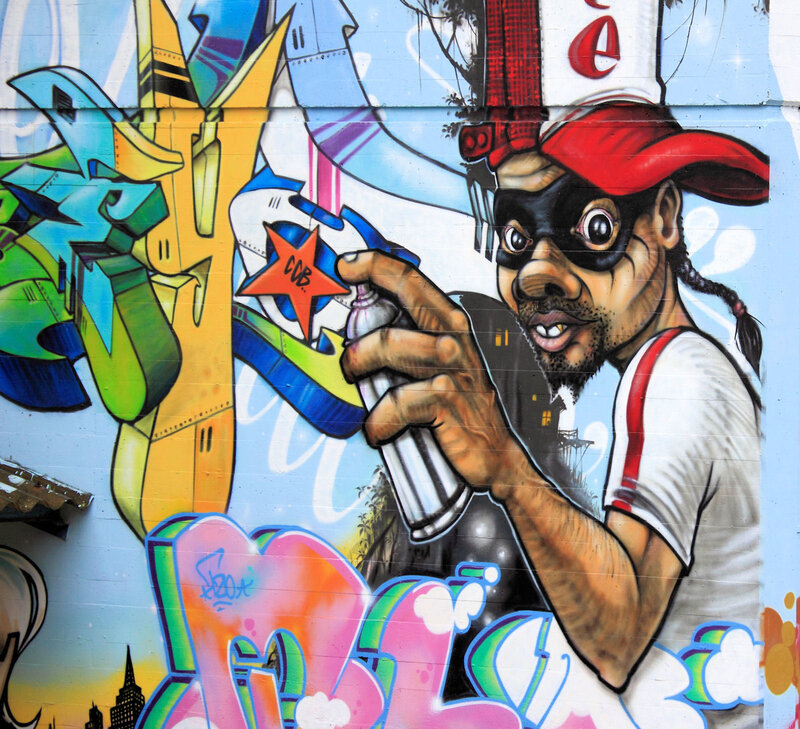 graffiti mural of artist