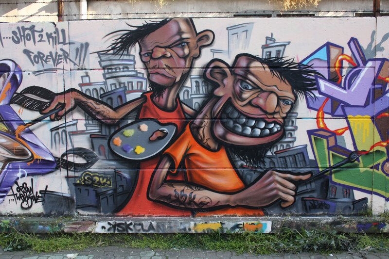 graffiti mural of artists