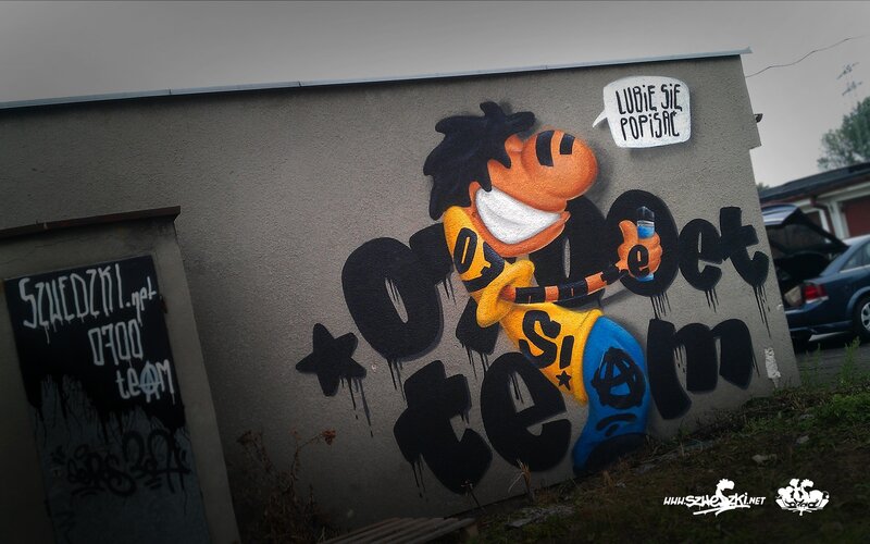 graffiti mural of cartoon character